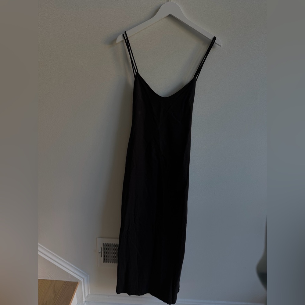 Meshki Black Linen Maxi Dress